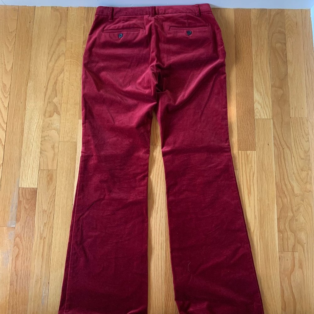 Red Velvety Flare Pants - Picture 4 of 5